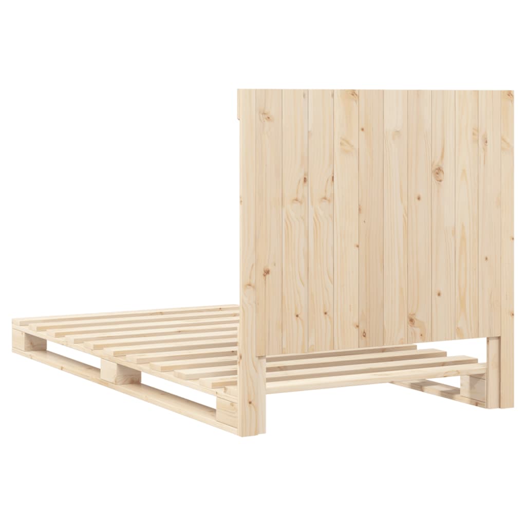 Bedframe met hoofdbord massief grenenhout 100x200 cm is nu te koop bij PeponiXL, paradijselijk wonen!