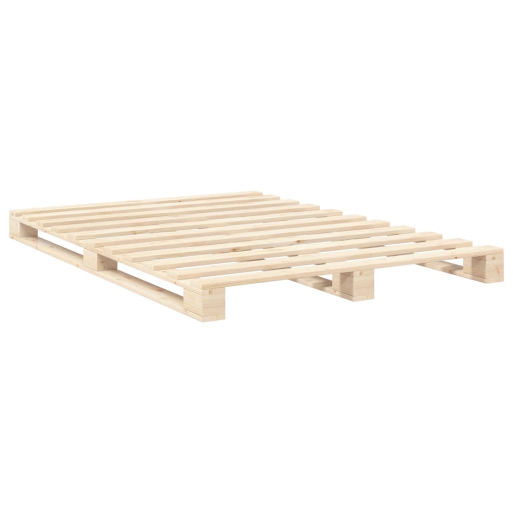 Bedframe met hoofdbord massief grenenhout wit 140x200 cm is nu te koop bij PeponiXL, paradijselijk wonen!
