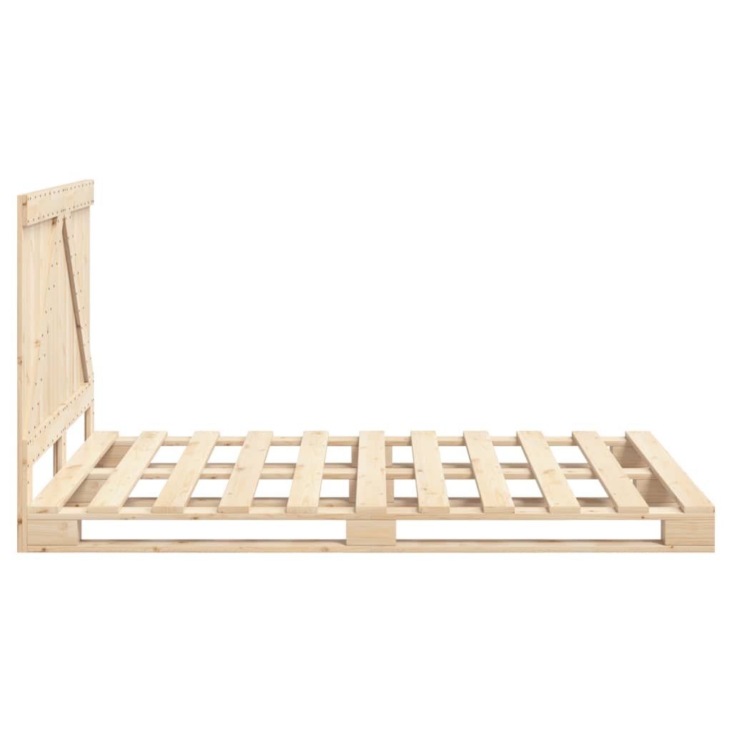 Bedframe met hoofdbord massief grenenhout wit 140x200 cm is nu te koop bij PeponiXL, paradijselijk wonen!
