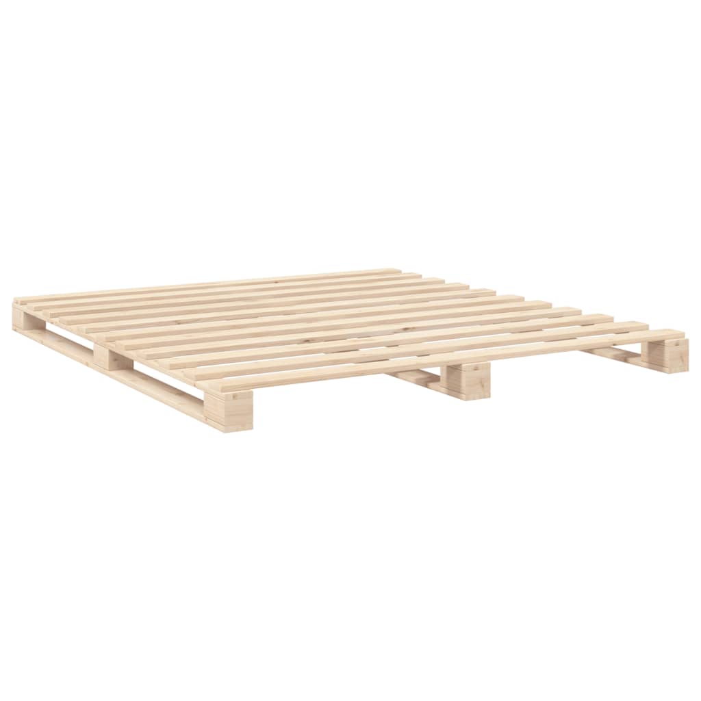 Bedframe met hoofdbord massief grenenhout 200x200 cm is nu te koop bij PeponiXL, paradijselijk wonen!