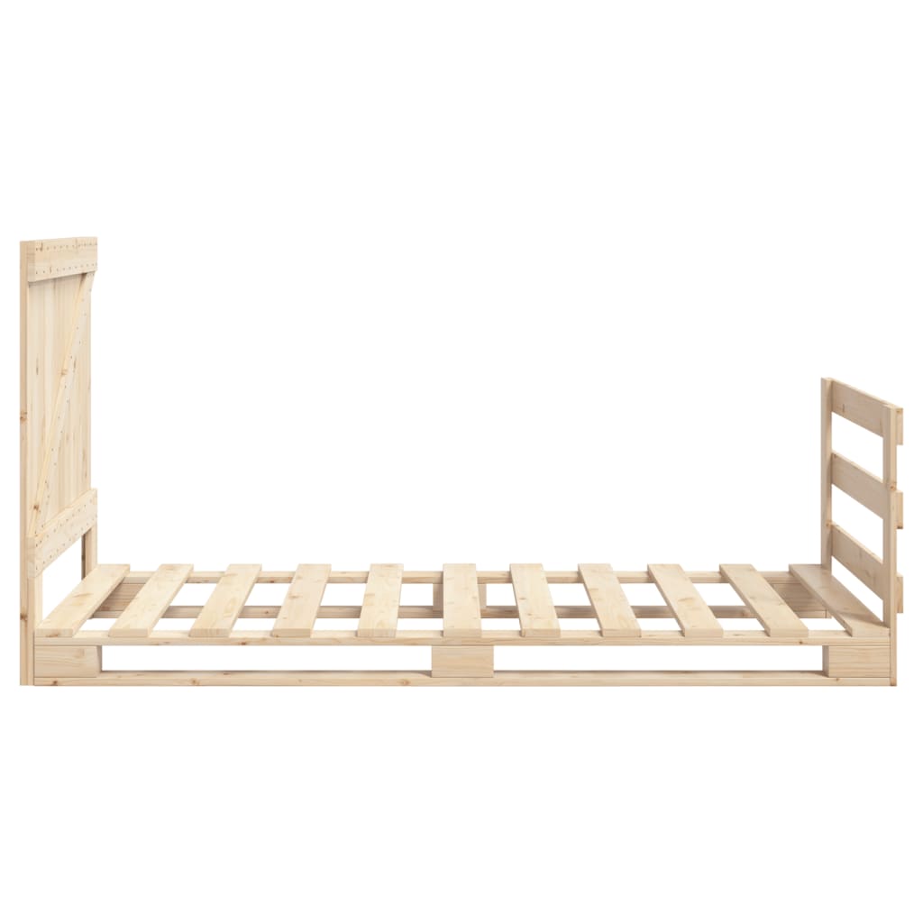 Bedframe met hoofdbord massief grenenhout 90x200 cm is nu te koop bij PeponiXL, paradijselijk wonen!