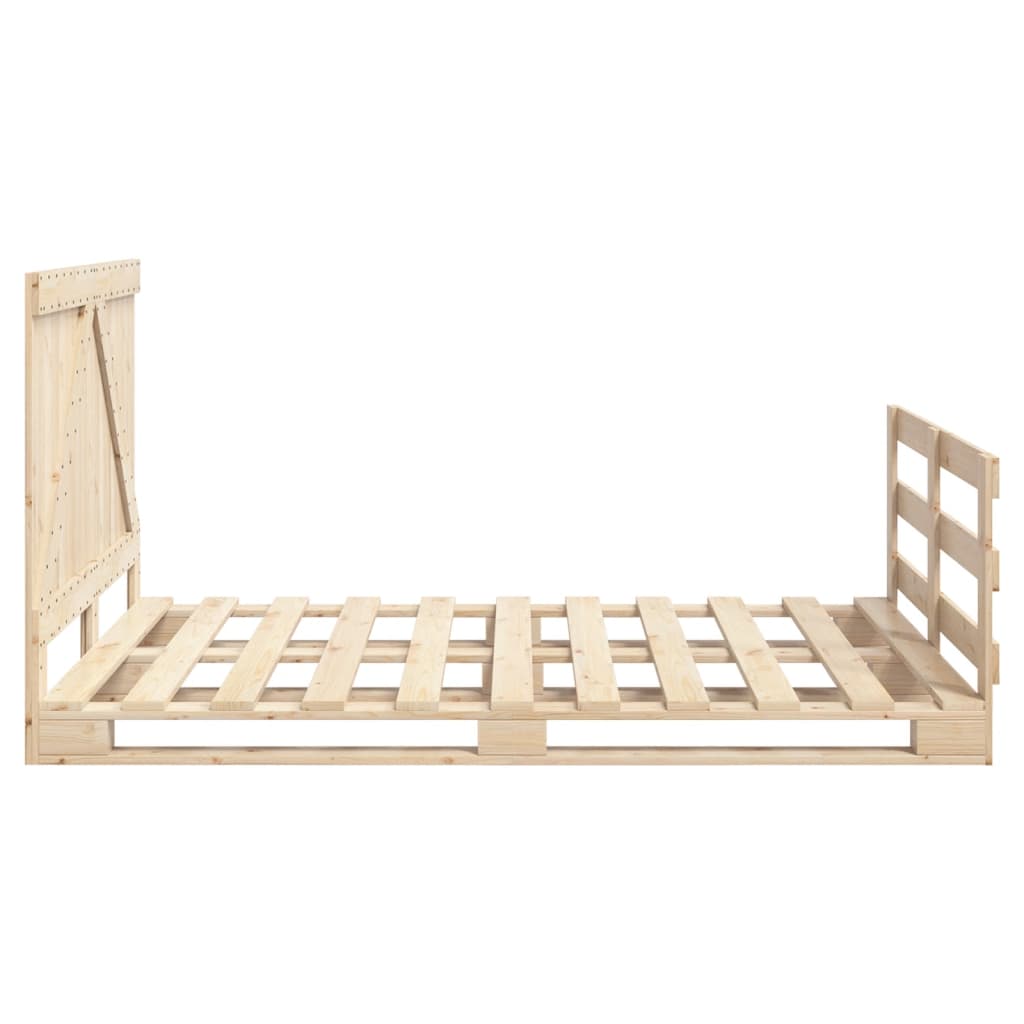Bedframe met hoofdbord massief grenenhout wit 140x200 cm is nu te koop bij PeponiXL, paradijselijk wonen!