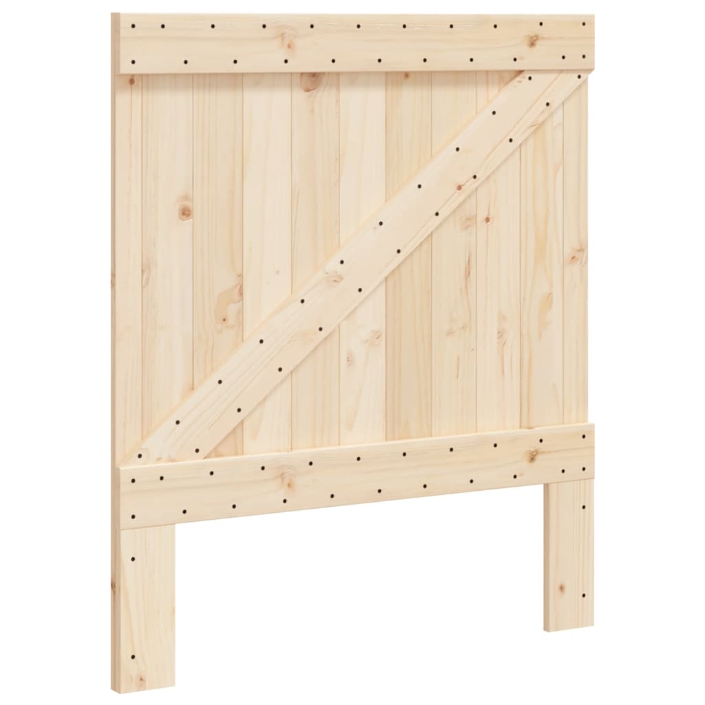 Bedframe met hoofdbord massief grenenhout grijs 90x200 cm is nu te koop bij PeponiXL, paradijselijk wonen!