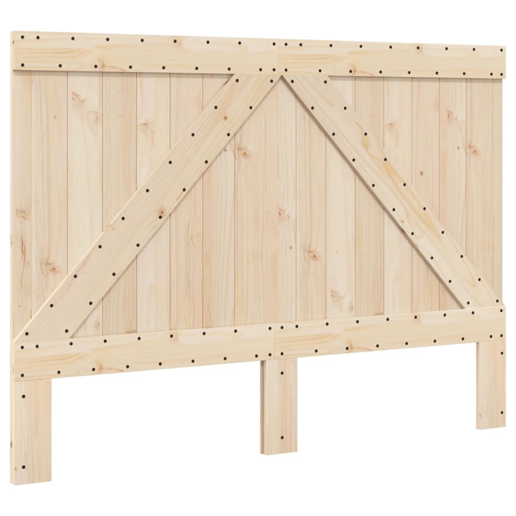Bedframe met hoofdbord massief grenenhout grijs 140x200 cm is nu te koop bij PeponiXL, paradijselijk wonen!