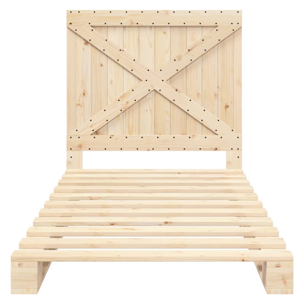 Bedframe met hoofdbord massief grenenhout 100x200 cm is nu te koop bij PeponiXL, paradijselijk wonen!