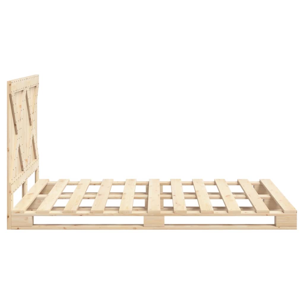 Bedframe met hoofdbord massief grenenhout wit 140x200 cm is nu te koop bij PeponiXL, paradijselijk wonen!