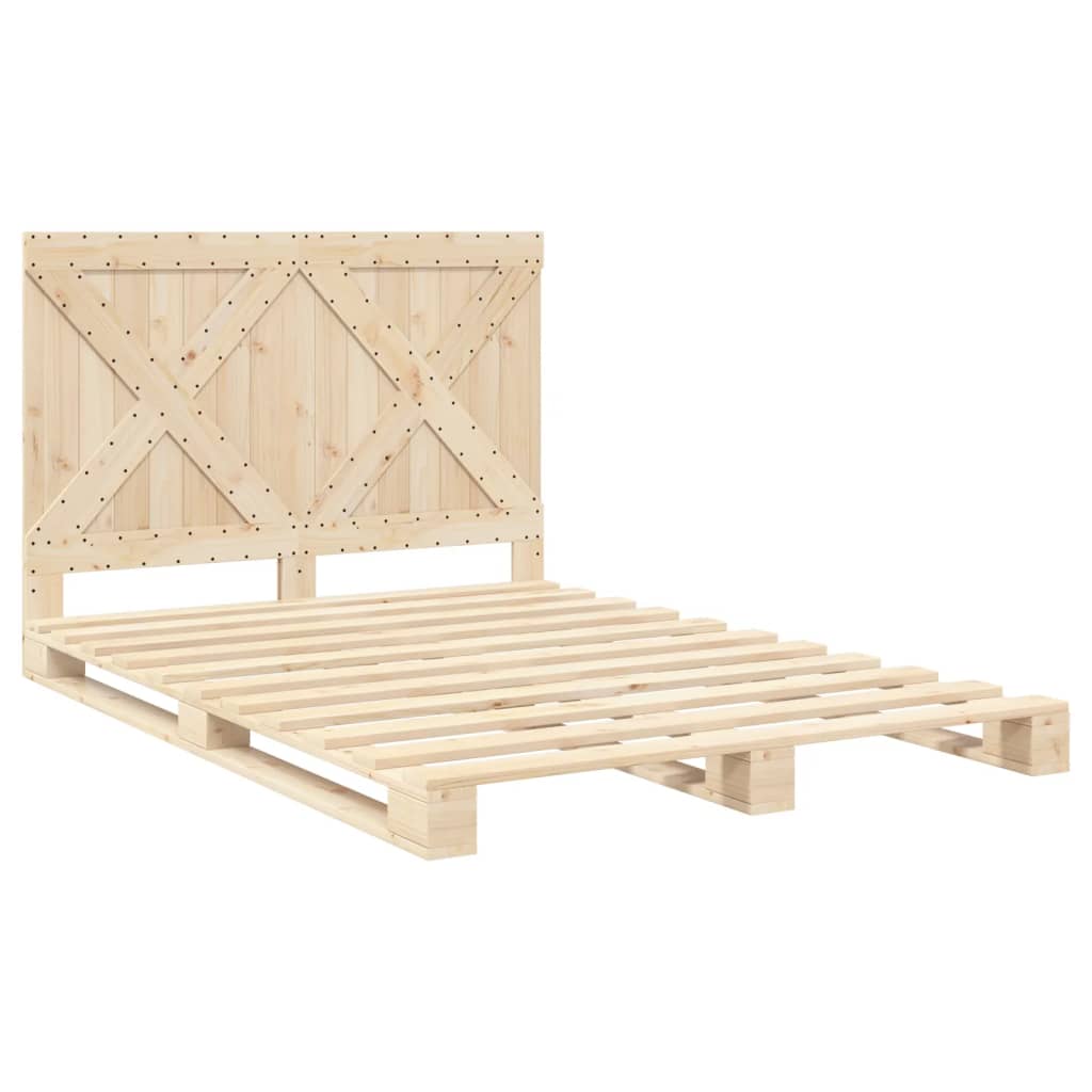 Bedframe met hoofdbord massief grenenhout 160x200 cm is nu te koop bij PeponiXL, paradijselijk wonen!