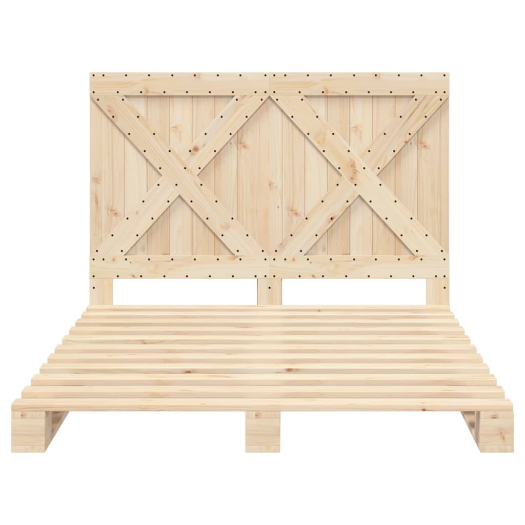 Bedframe met hoofdbord massief grenenhout 160x200 cm is nu te koop bij PeponiXL, paradijselijk wonen!
