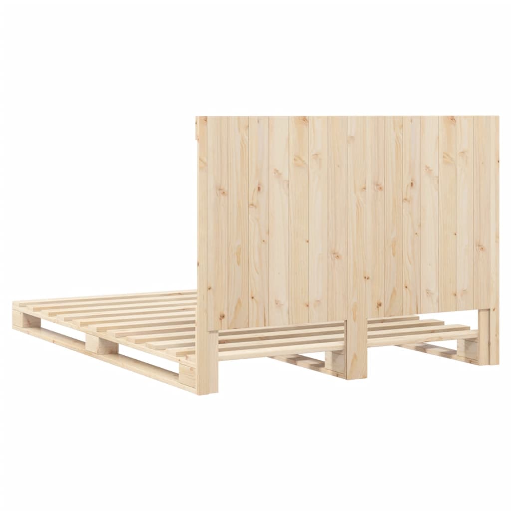 Bedframe met hoofdbord massief grenenhout 160x200 cm is nu te koop bij PeponiXL, paradijselijk wonen!