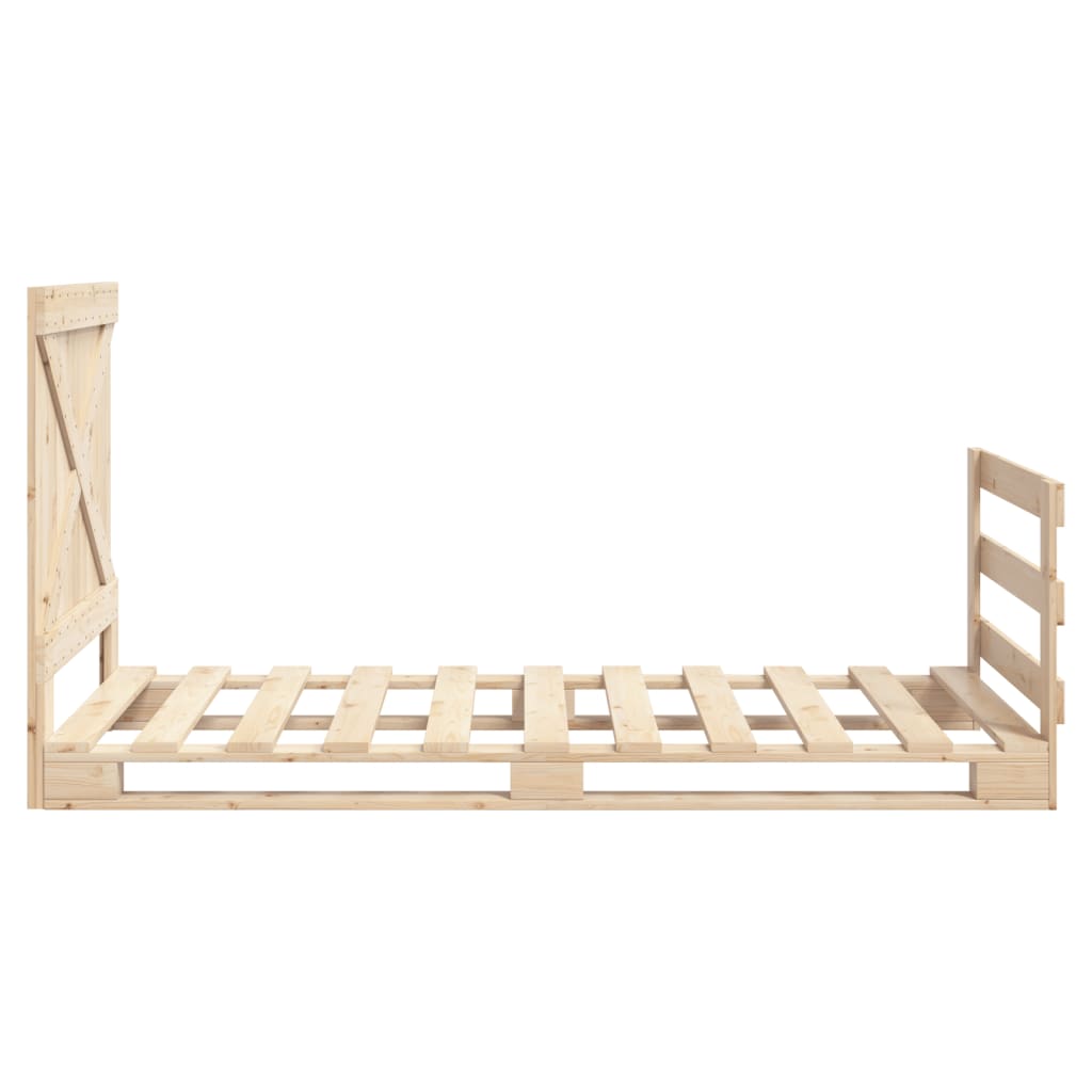 Bedframe met hoofdbord massief grenenhout 90x200 cm is nu te koop bij PeponiXL, paradijselijk wonen!
