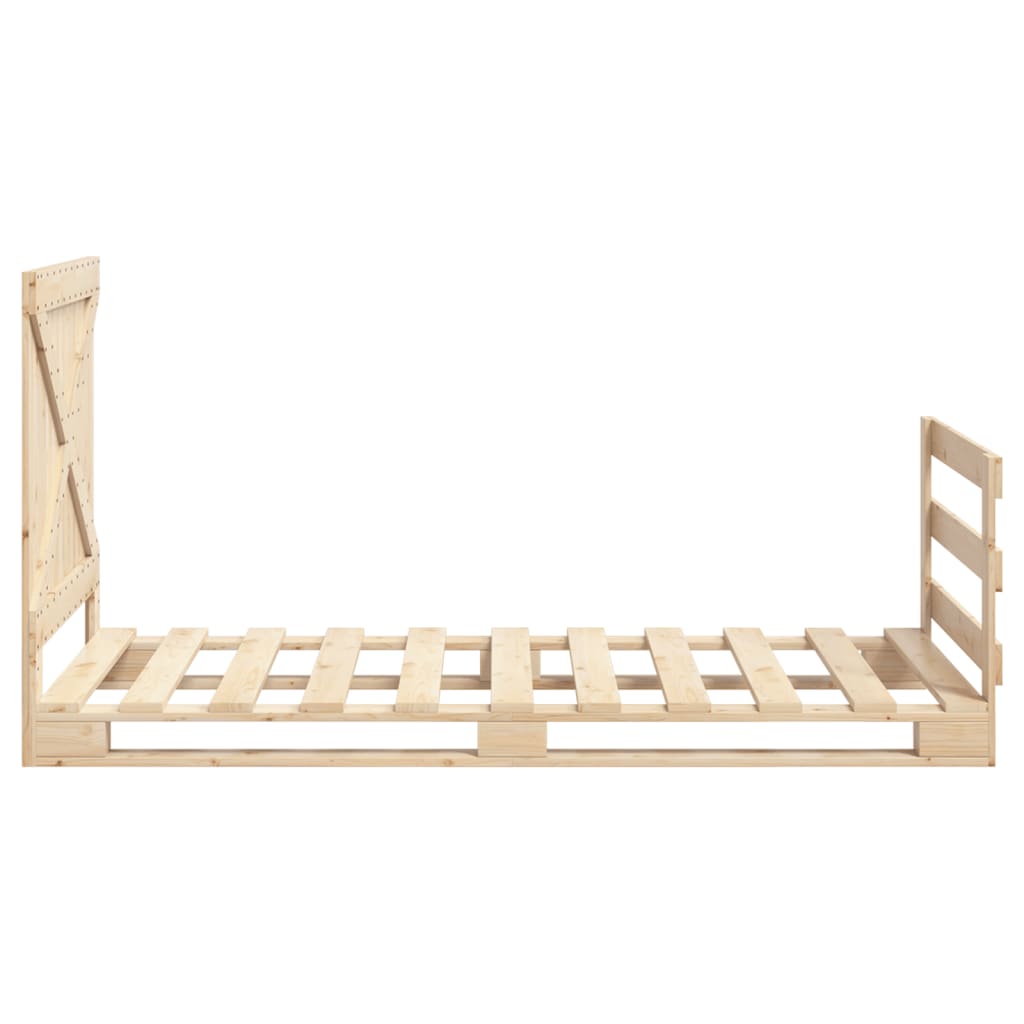 Bedframe met hoofdbord massief grenenhout 100x200 cm is nu te koop bij PeponiXL, paradijselijk wonen!