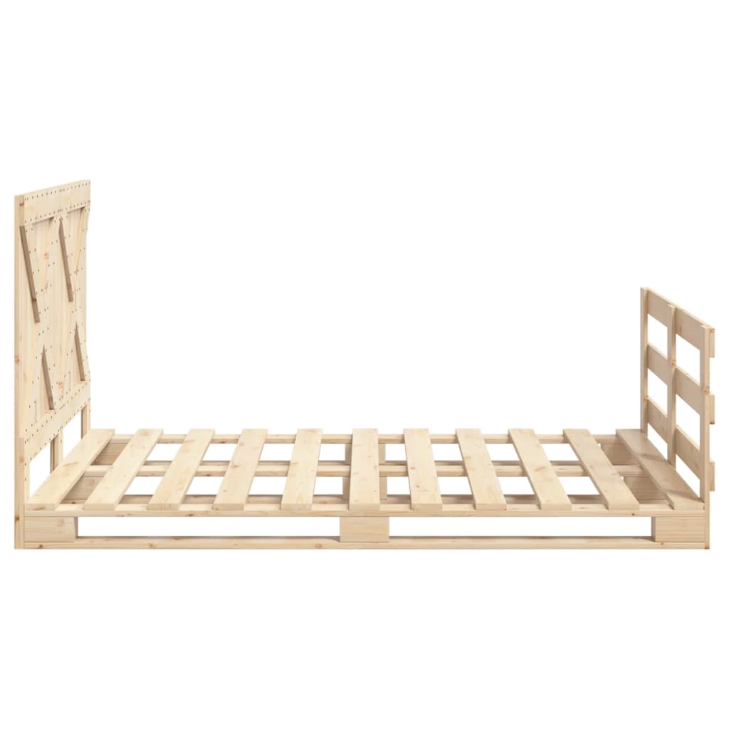 Bedframe met hoofdbord massief grenenhout 160x200 cm is nu te koop bij PeponiXL, paradijselijk wonen!