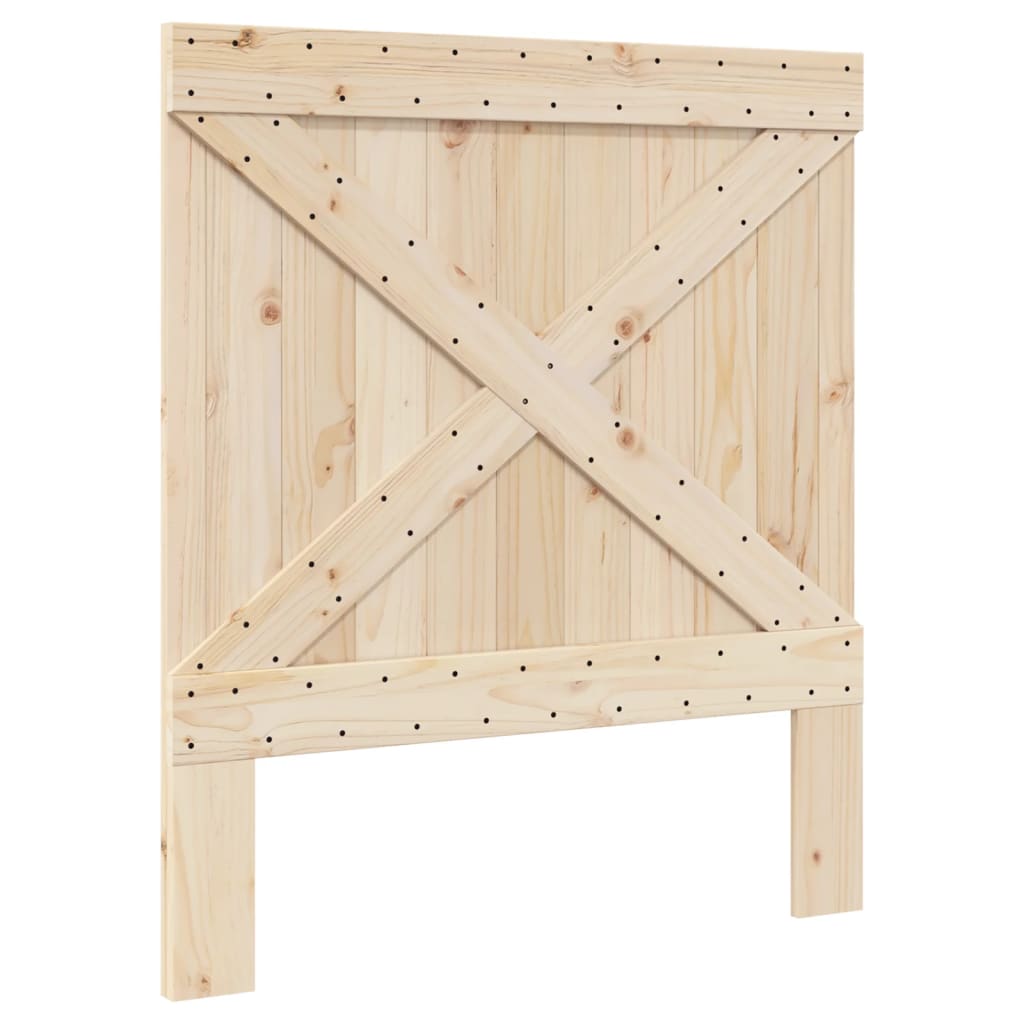 Bedframe met hoofdbord massief grenenhout grijs 90x200 cm is nu te koop bij PeponiXL, paradijselijk wonen!