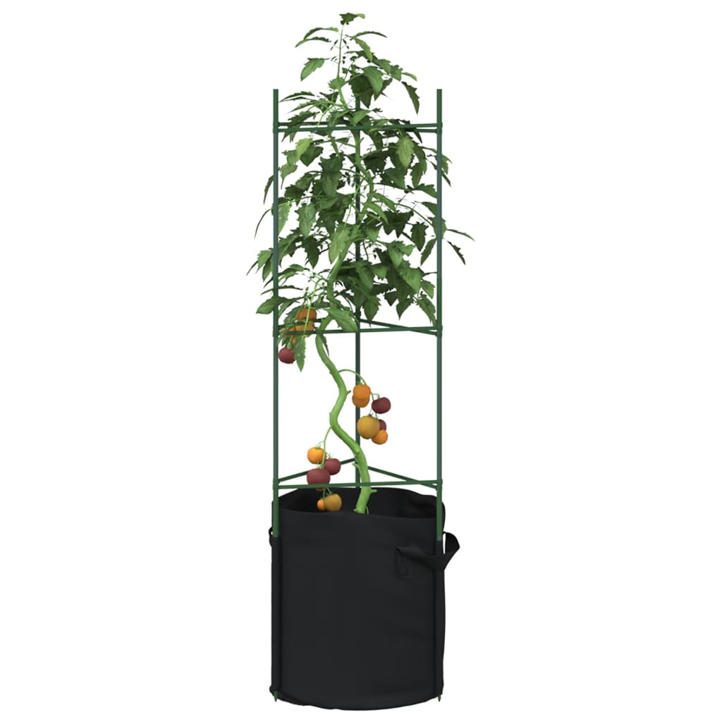 Tomatenkooien met plantenzak 4 st 116 cm staal en polypropeen is nu te koop bij PeponiXL, paradijselijk wonen!