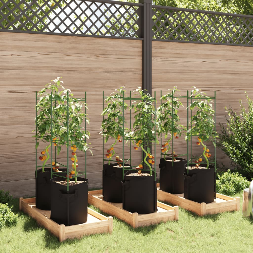 Tomatenkooien met plantenzak 6 st 116 cm staal en polypropeen is nu te koop bij PeponiXL, paradijselijk wonen!