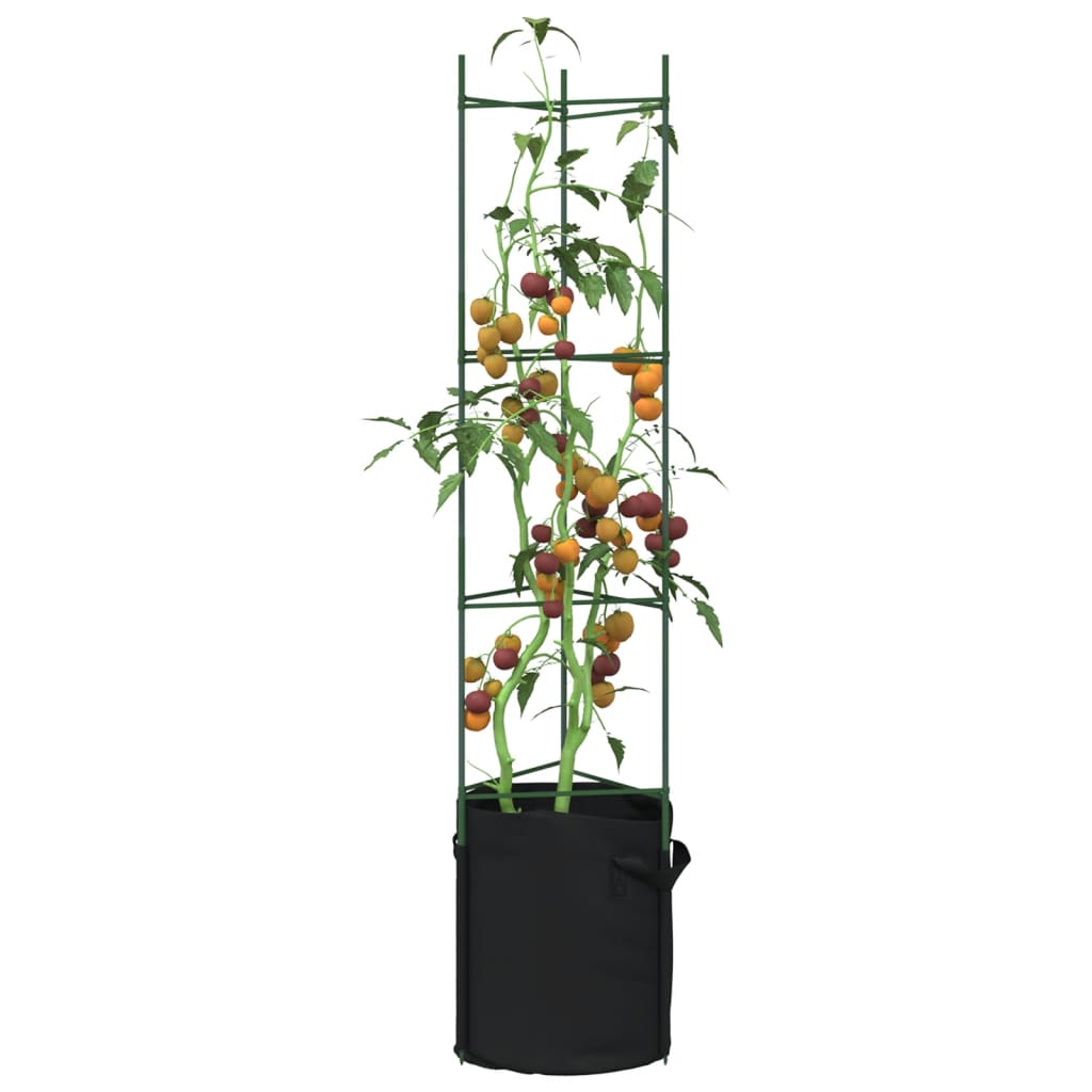 Tomatenkooien met plantenzak 6 st 154 cm staal en polypropeen is nu te koop bij PeponiXL, paradijselijk wonen!