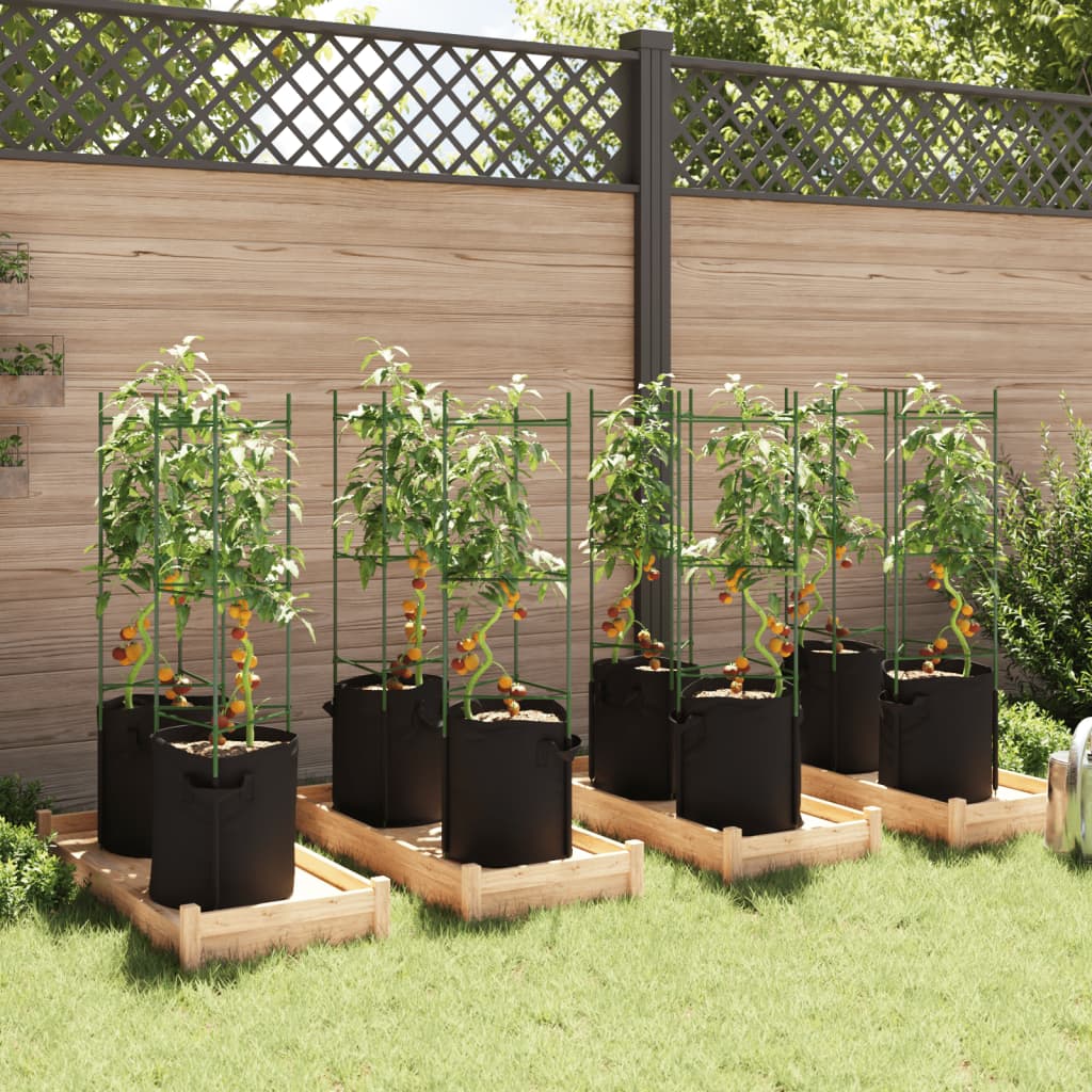 Tomatenkooien met plantenzak 8 st 116 cm staal en polypropeen is nu te koop bij PeponiXL, paradijselijk wonen!