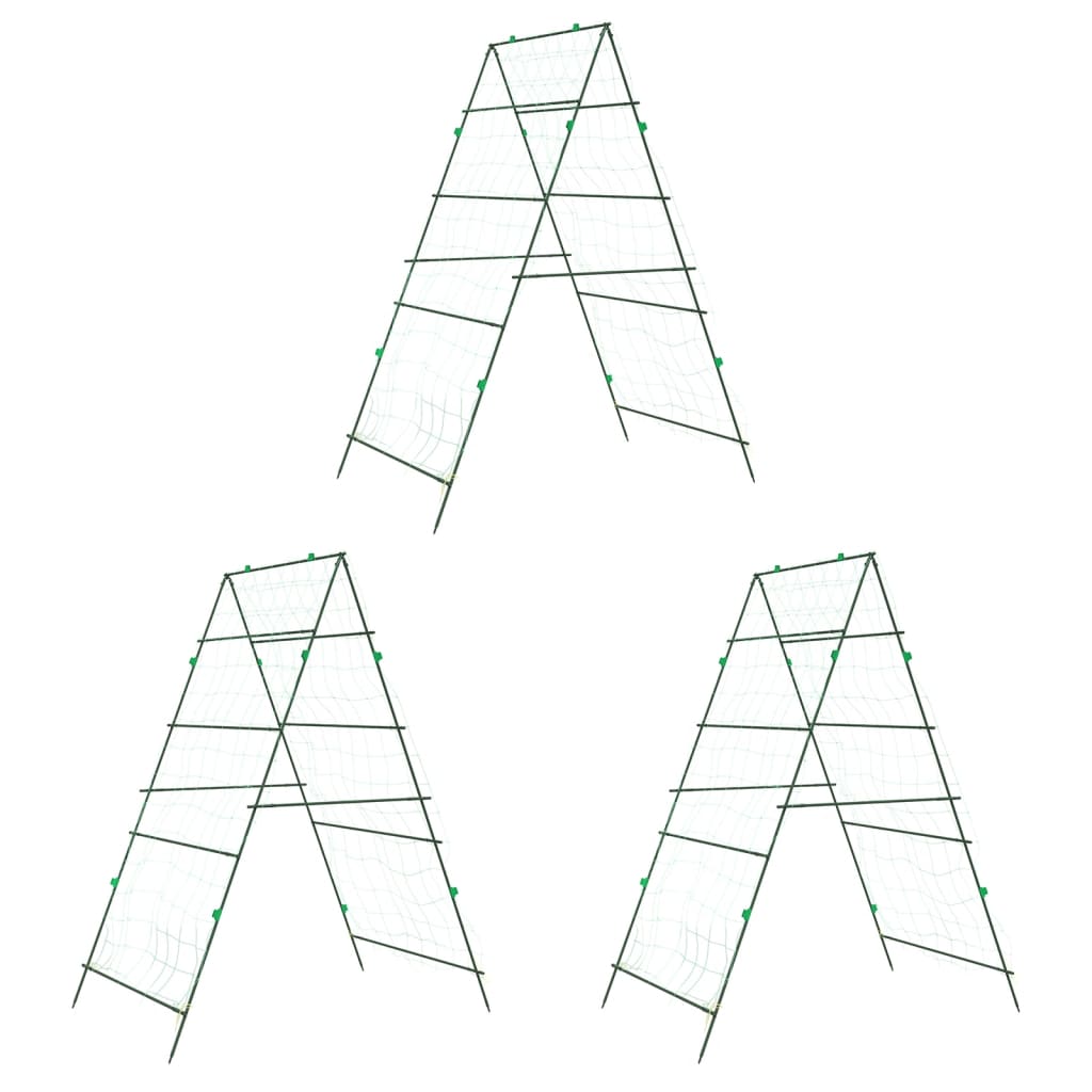 Plantenklimrekken 3 st A-frame staal is nu te koop bij PeponiXL, paradijselijk wonen!