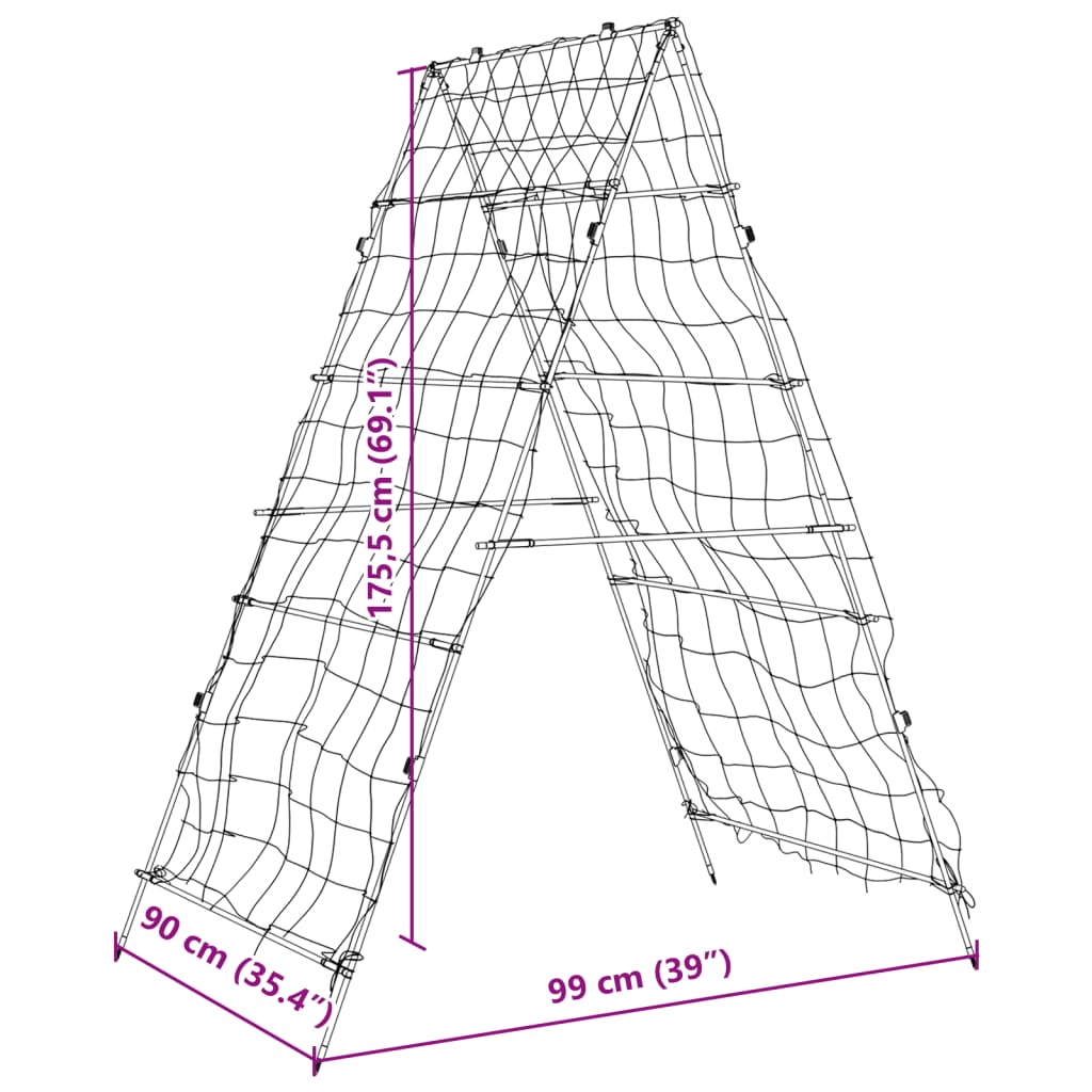 Plantenklimrekken 3 st A-frame staal is nu te koop bij PeponiXL, paradijselijk wonen!