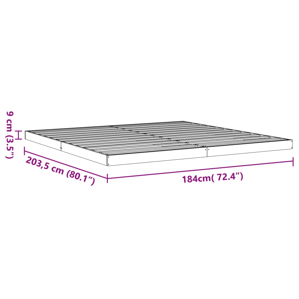Bedframe massief grenenhout wasbruin 180x200 cm is nu te koop bij PeponiXL, paradijselijk wonen!