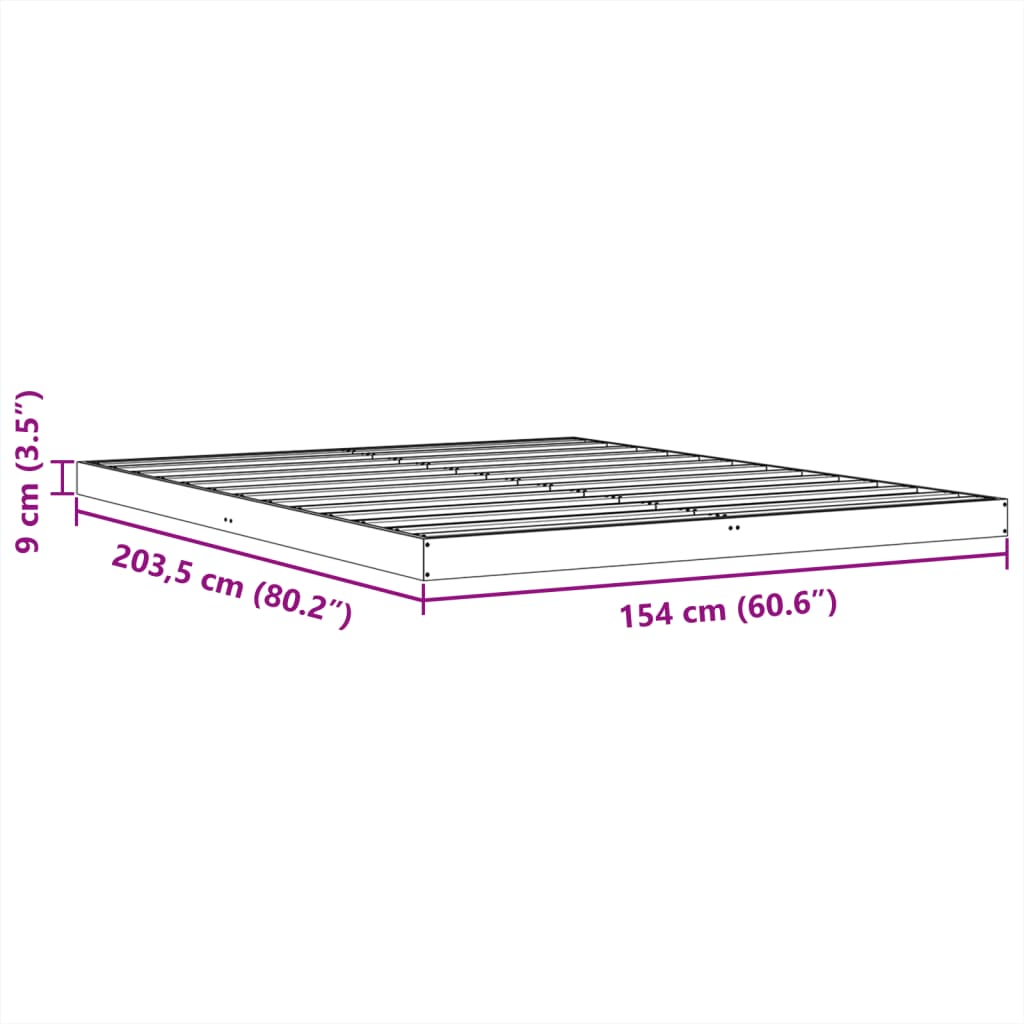 Bedframe massief grenenhout wasbruin 150x200 cm is nu te koop bij PeponiXL, paradijselijk wonen!