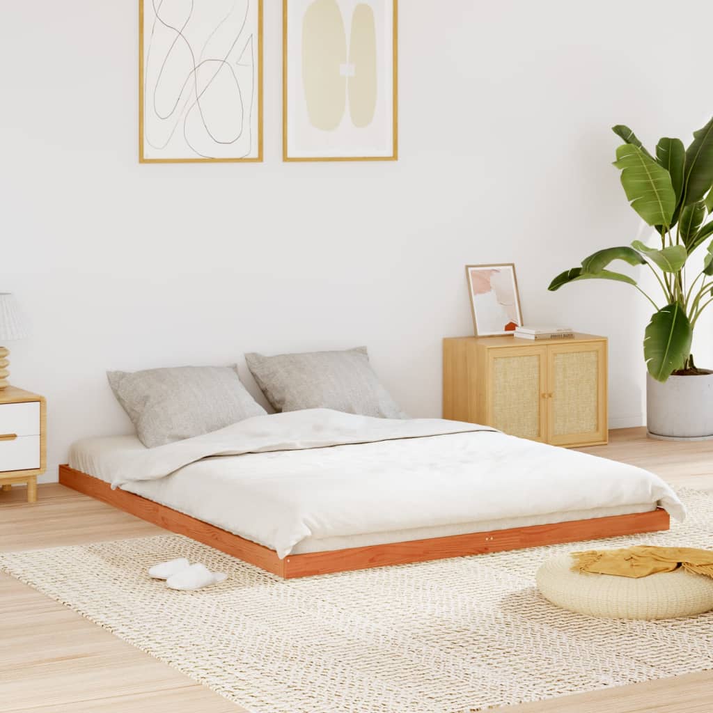 Bedframe massief grenenhout wasbruin 150x200 cm is nu te koop bij PeponiXL, paradijselijk wonen!