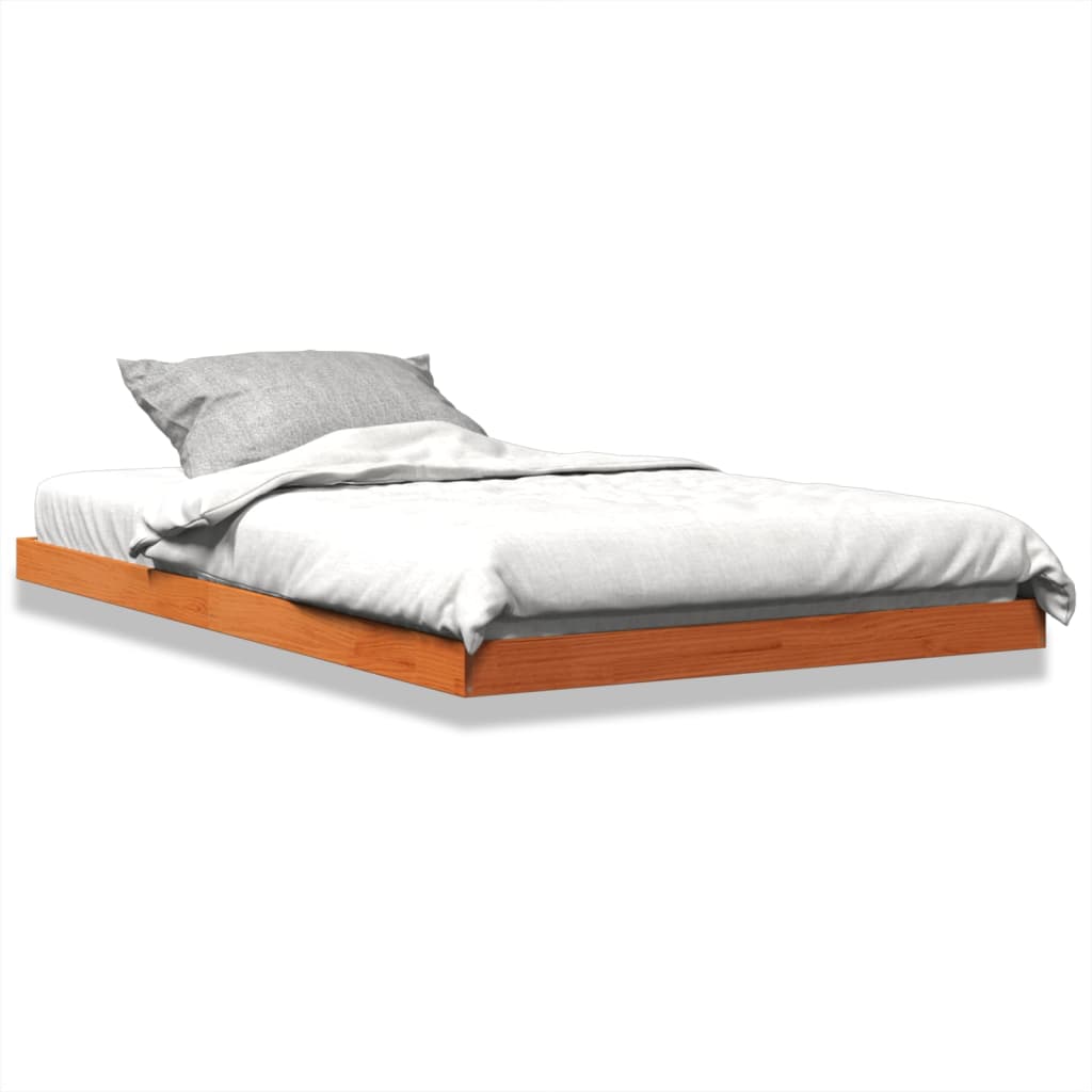 Bedframe massief grenenhout wasbruin 120x200 cm