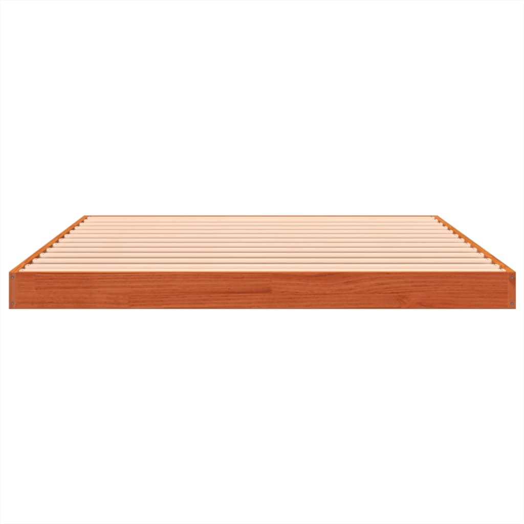 Bedframe massief grenenhout wasbruin 120x200 cm