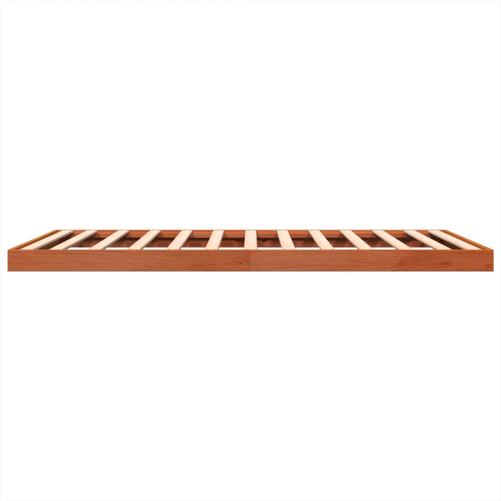 Bedframe massief grenenhout wasbruin 120x200 cm