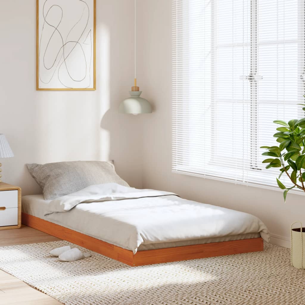 Bedframe massief grenenhout wasbruin 100x200 cm is nu te koop bij PeponiXL, paradijselijk wonen!