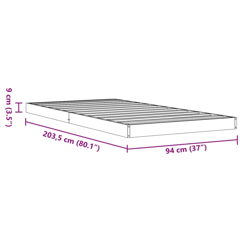 Bedframe massief grenenhout wasbruin 90x200 cm is nu te koop bij PeponiXL, paradijselijk wonen!