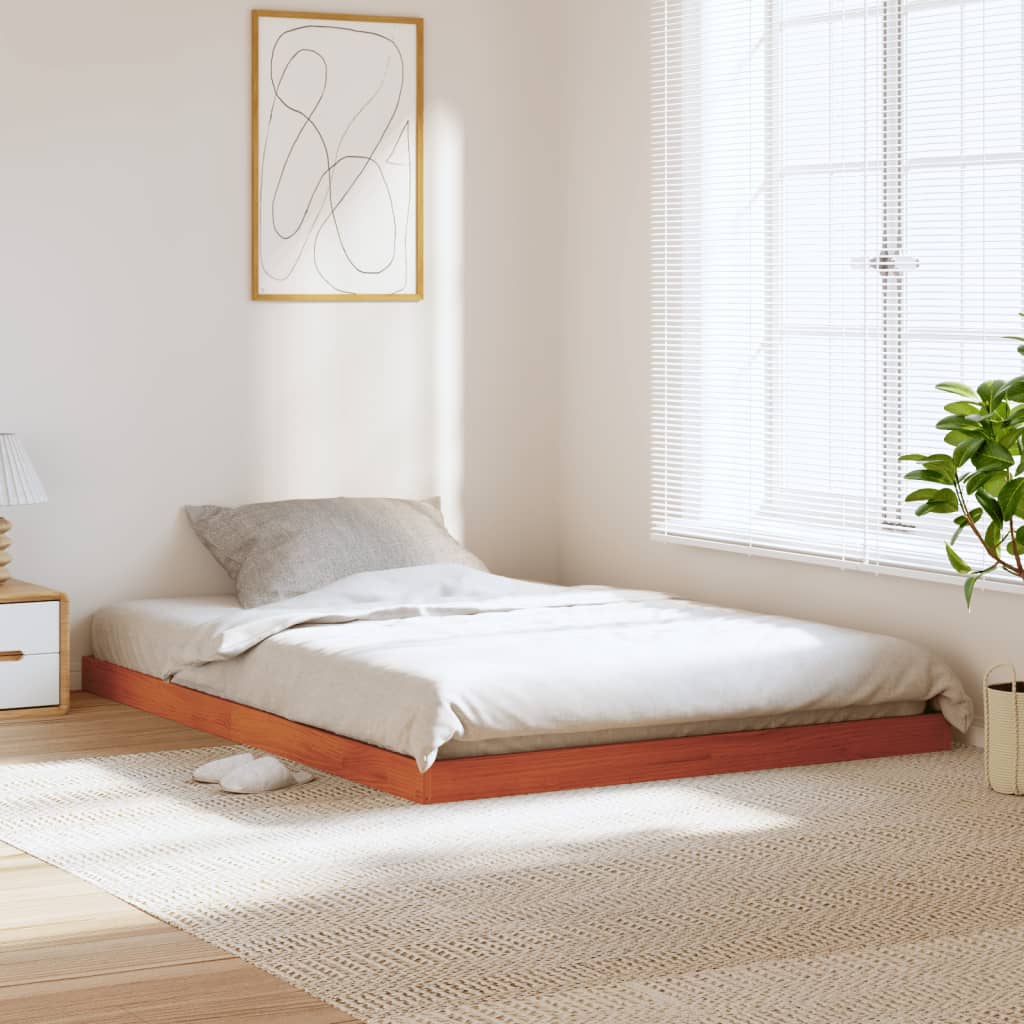 Bedframe massief grenenhout wasbruin 135x190 cm is nu te koop bij PeponiXL, paradijselijk wonen!