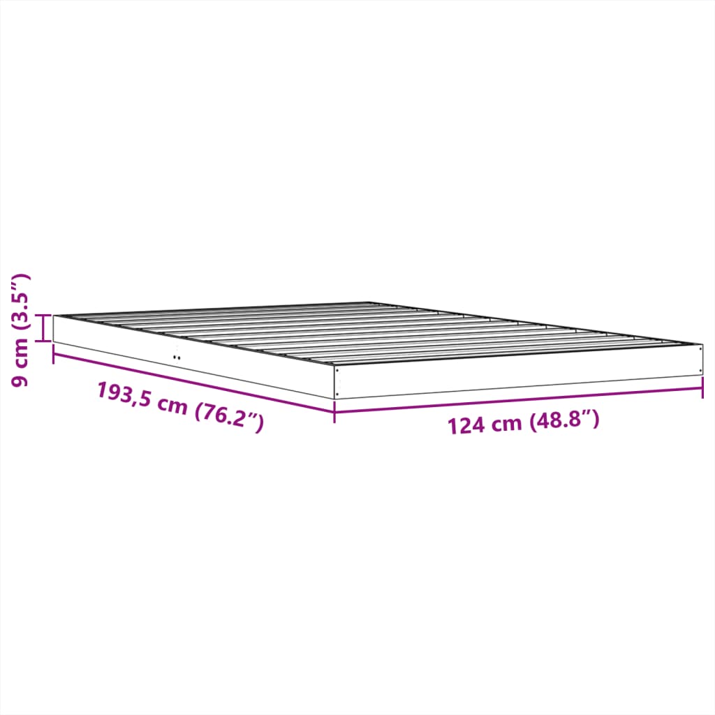 Bedframe massief grenenhout wasbruin 120x190 cm is nu te koop bij PeponiXL, paradijselijk wonen!