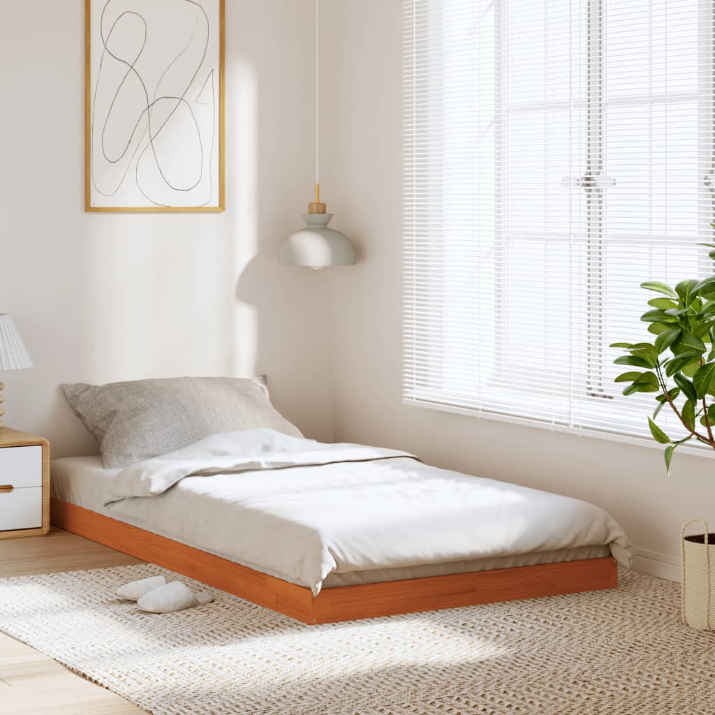 Bedframe massief grenenhout wasbruin 90x190 cm is nu te koop bij PeponiXL, paradijselijk wonen!