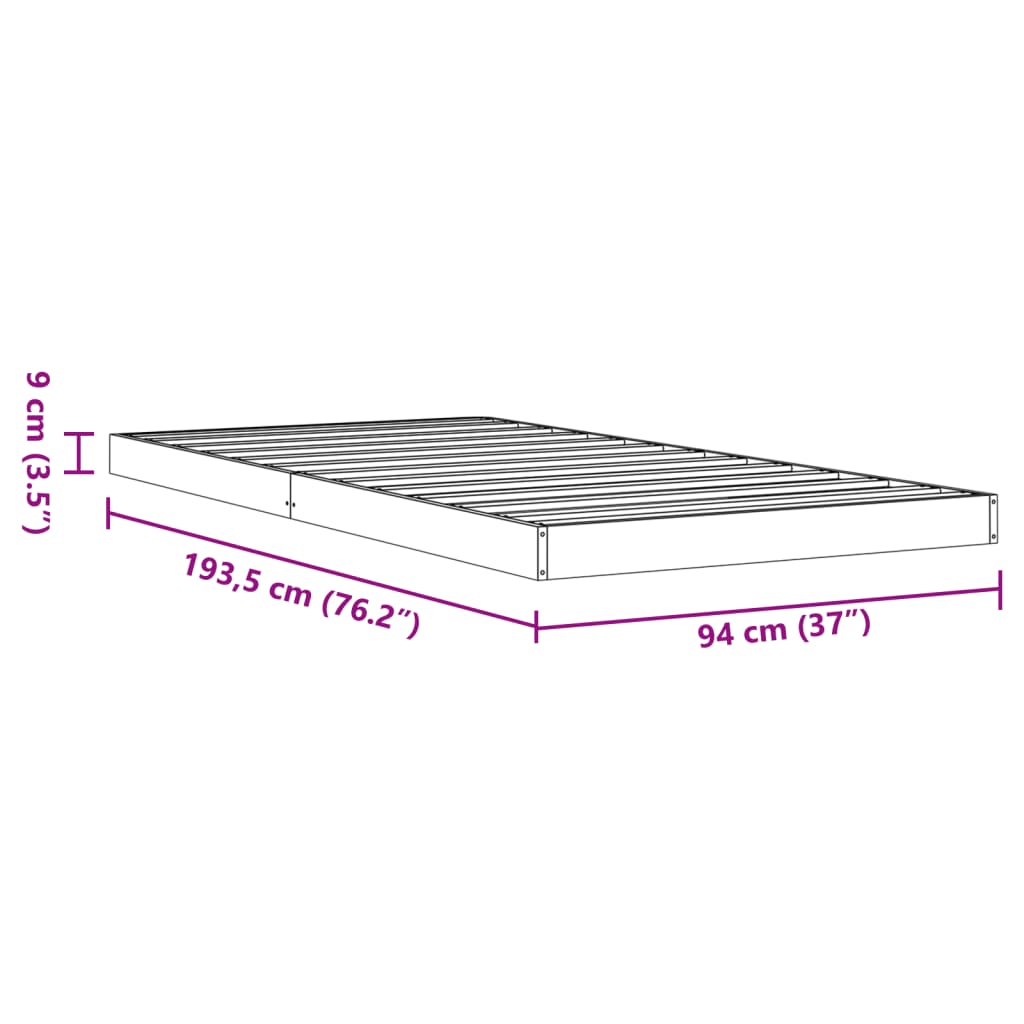 Bedframe massief grenenhout wasbruin 90x190 cm is nu te koop bij PeponiXL, paradijselijk wonen!