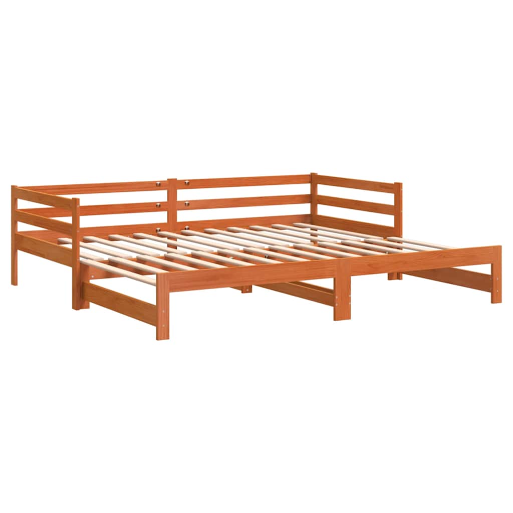 Slaapbank met onderschuifbed 80x200 cm massief grenenhout is nu te koop bij PeponiXL, paradijselijk wonen!