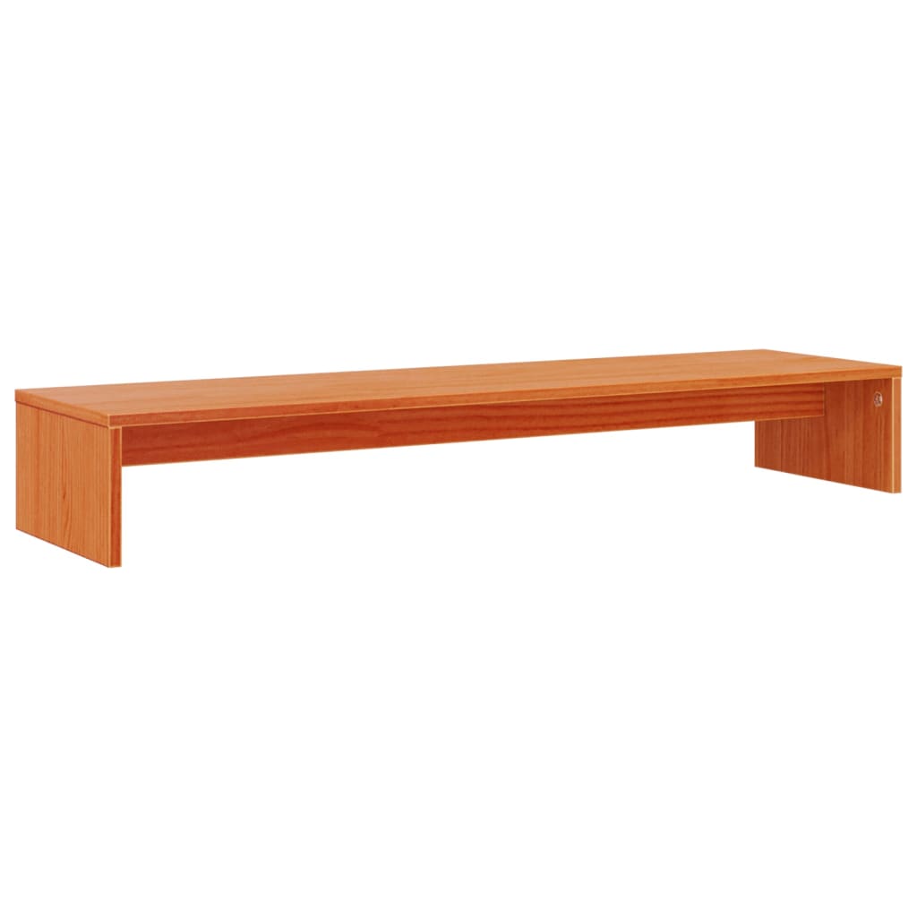 Monitorstandaard 100x27x15 cm massief grenenhout wasbruin is nu te koop bij PeponiXL, paradijselijk wonen!