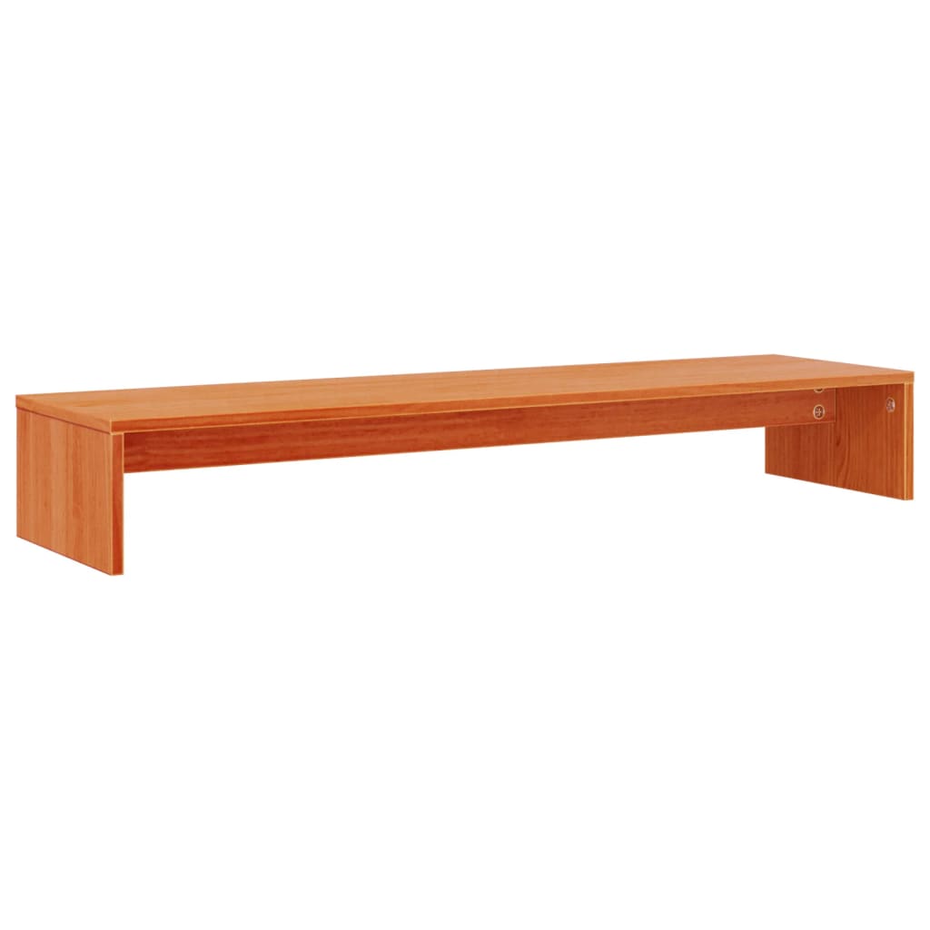 Monitorstandaard 100x27x15 cm massief grenenhout wasbruin is nu te koop bij PeponiXL, paradijselijk wonen!