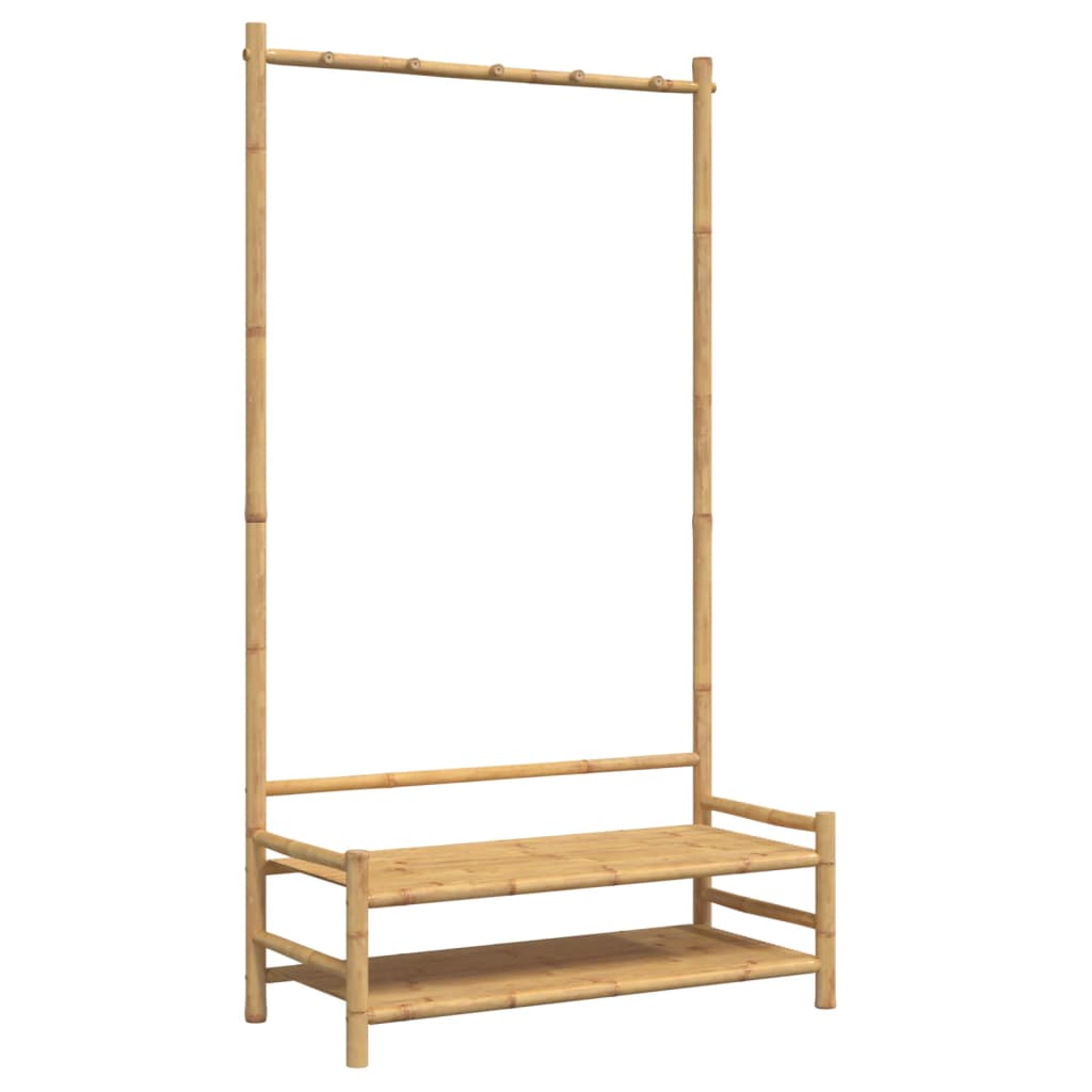 Kledingrek met schappen 103x40x183 cm bamboe is nu te koop bij PeponiXL, paradijselijk wonen!