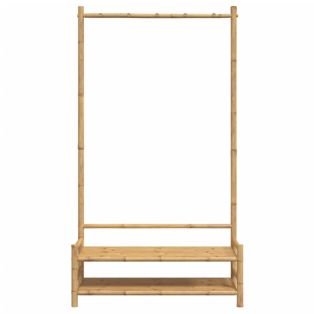 Kledingrek met schappen 103x40x183 cm bamboe is nu te koop bij PeponiXL, paradijselijk wonen!
