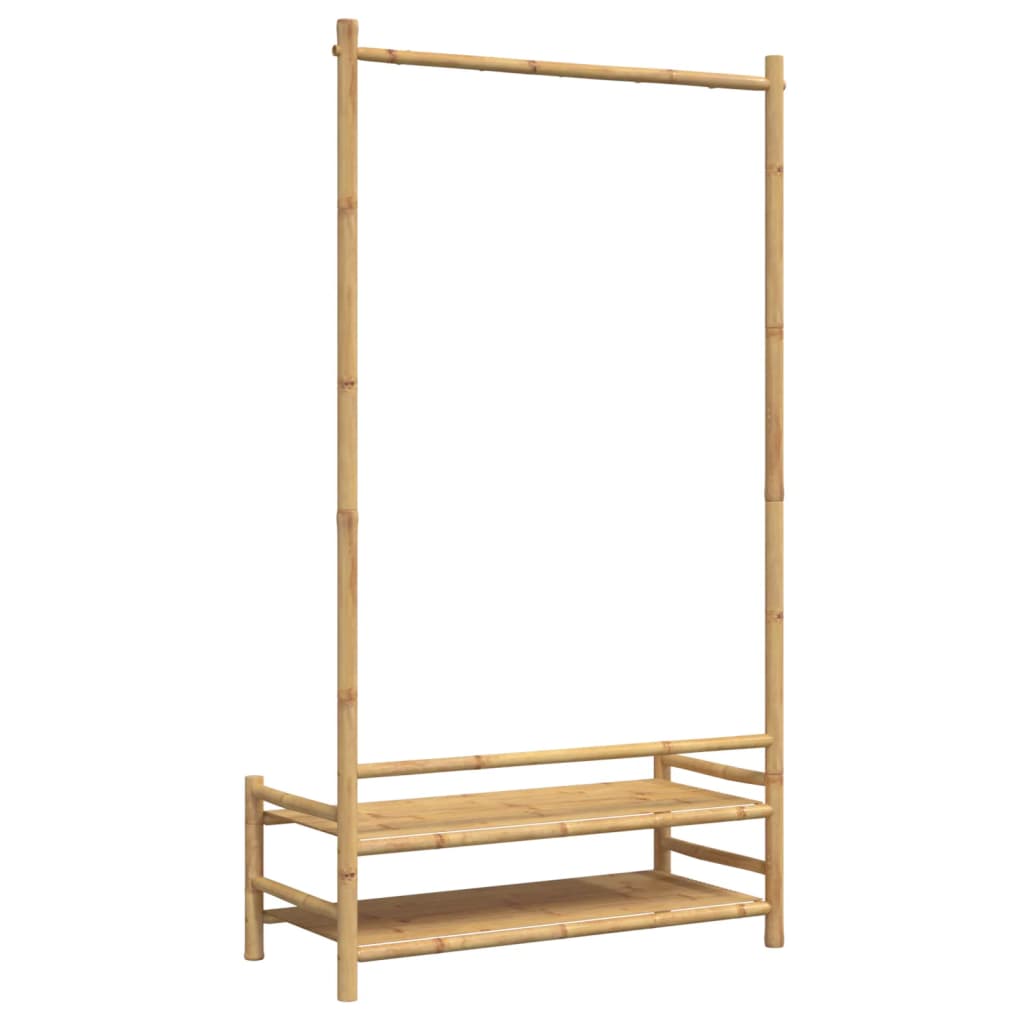 Kledingrek met schappen 103x40x183 cm bamboe is nu te koop bij PeponiXL, paradijselijk wonen!