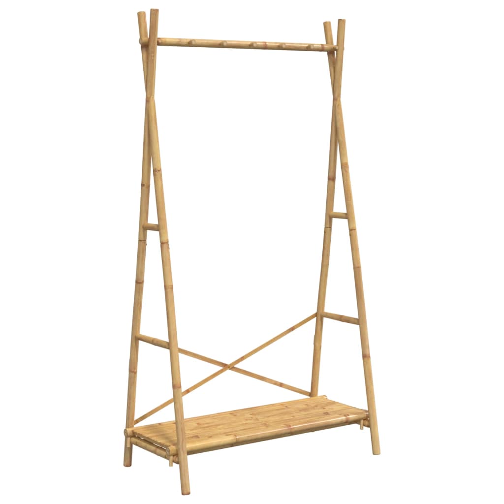 Kledingrek met schap 102x50x190 cm bamboe is nu te koop bij PeponiXL, paradijselijk wonen!