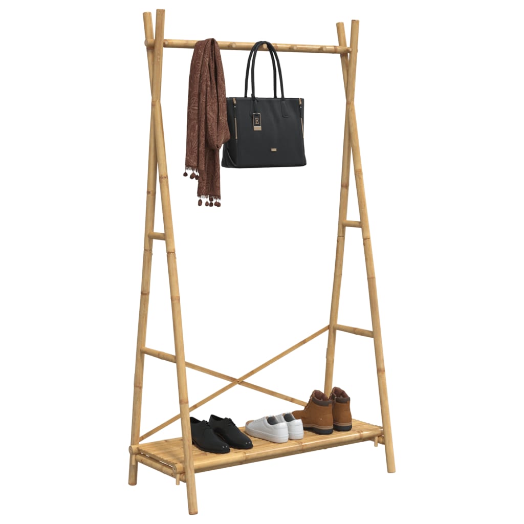 Kledingrek met schap 102x50x190 cm bamboe is nu te koop bij PeponiXL, paradijselijk wonen!