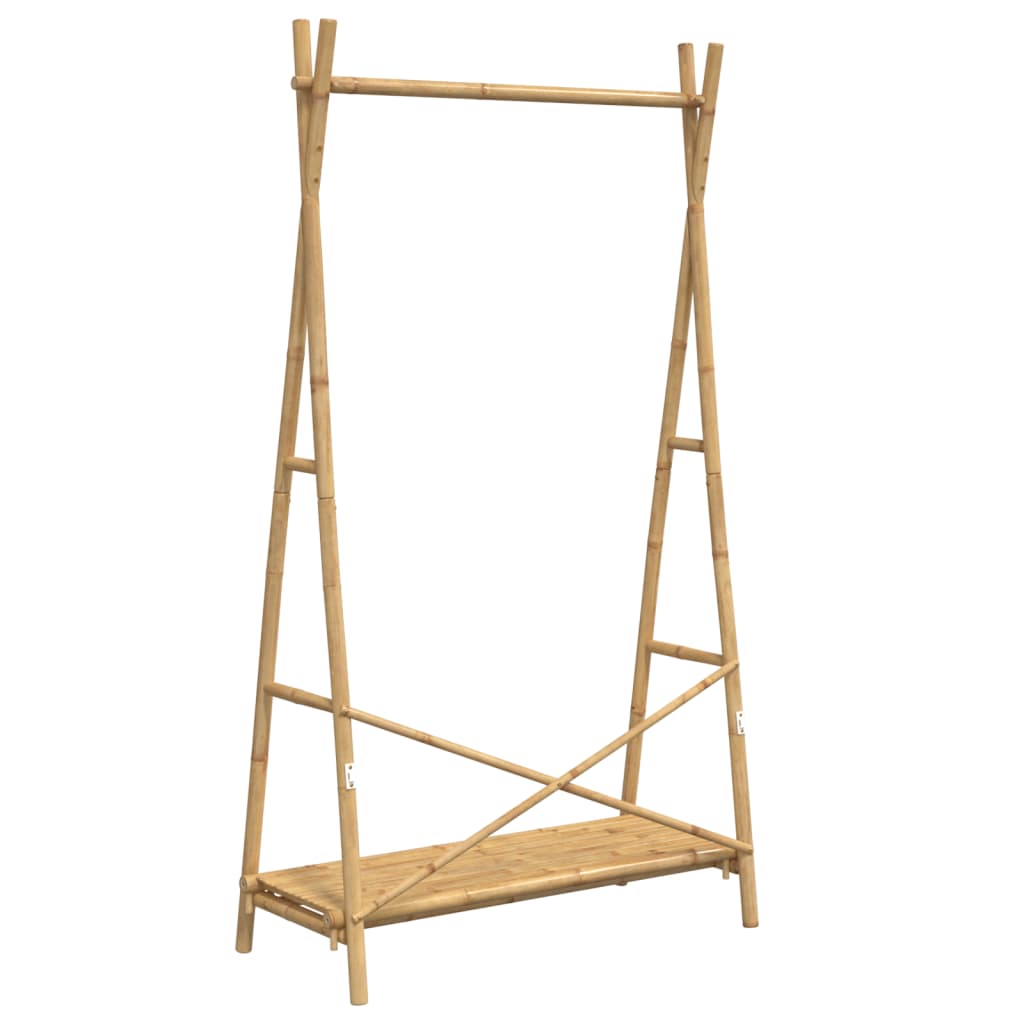 Kledingrek met schap 102x50x190 cm bamboe is nu te koop bij PeponiXL, paradijselijk wonen!