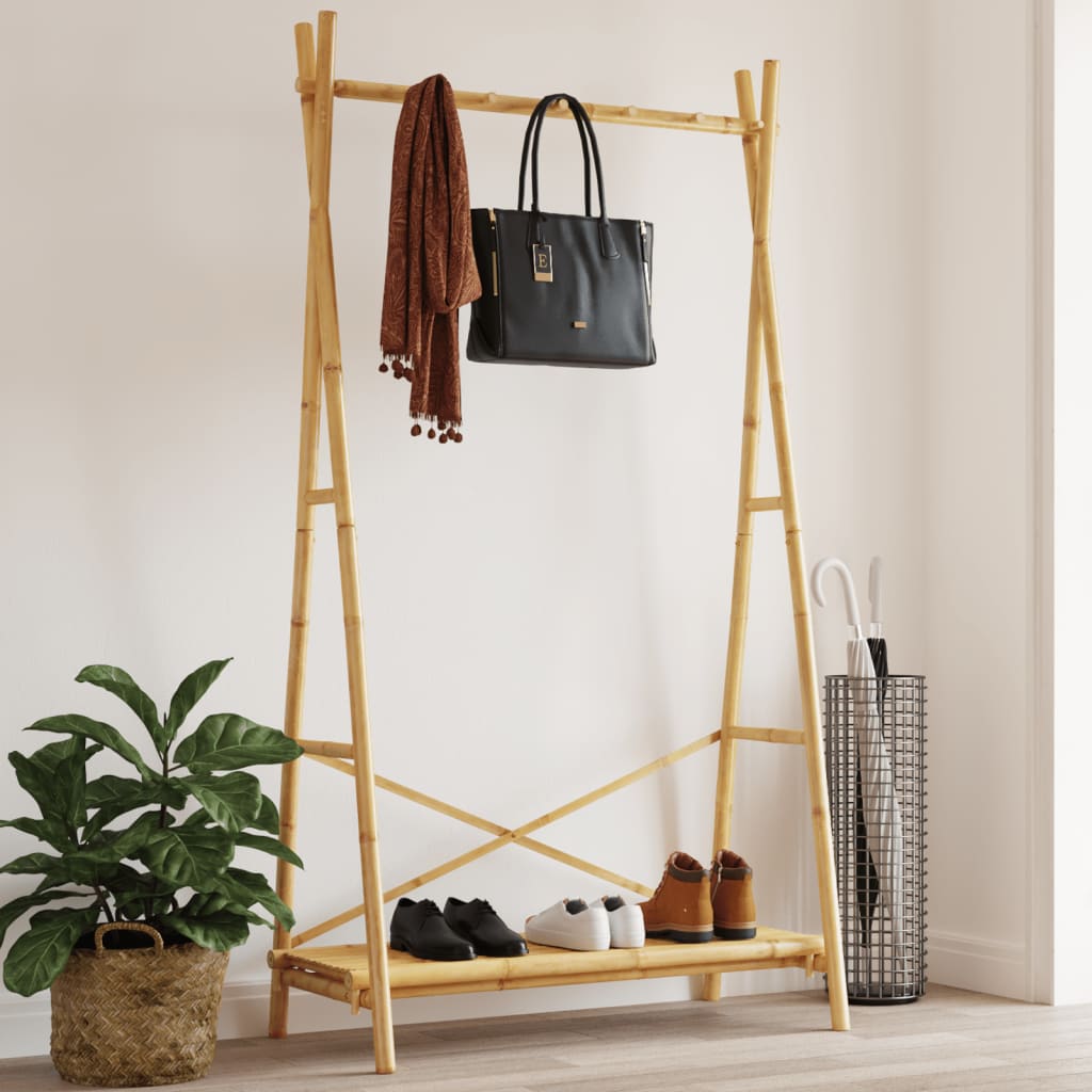 Kledingrek met schap 102x50x190 cm bamboe is nu te koop bij PeponiXL, paradijselijk wonen!