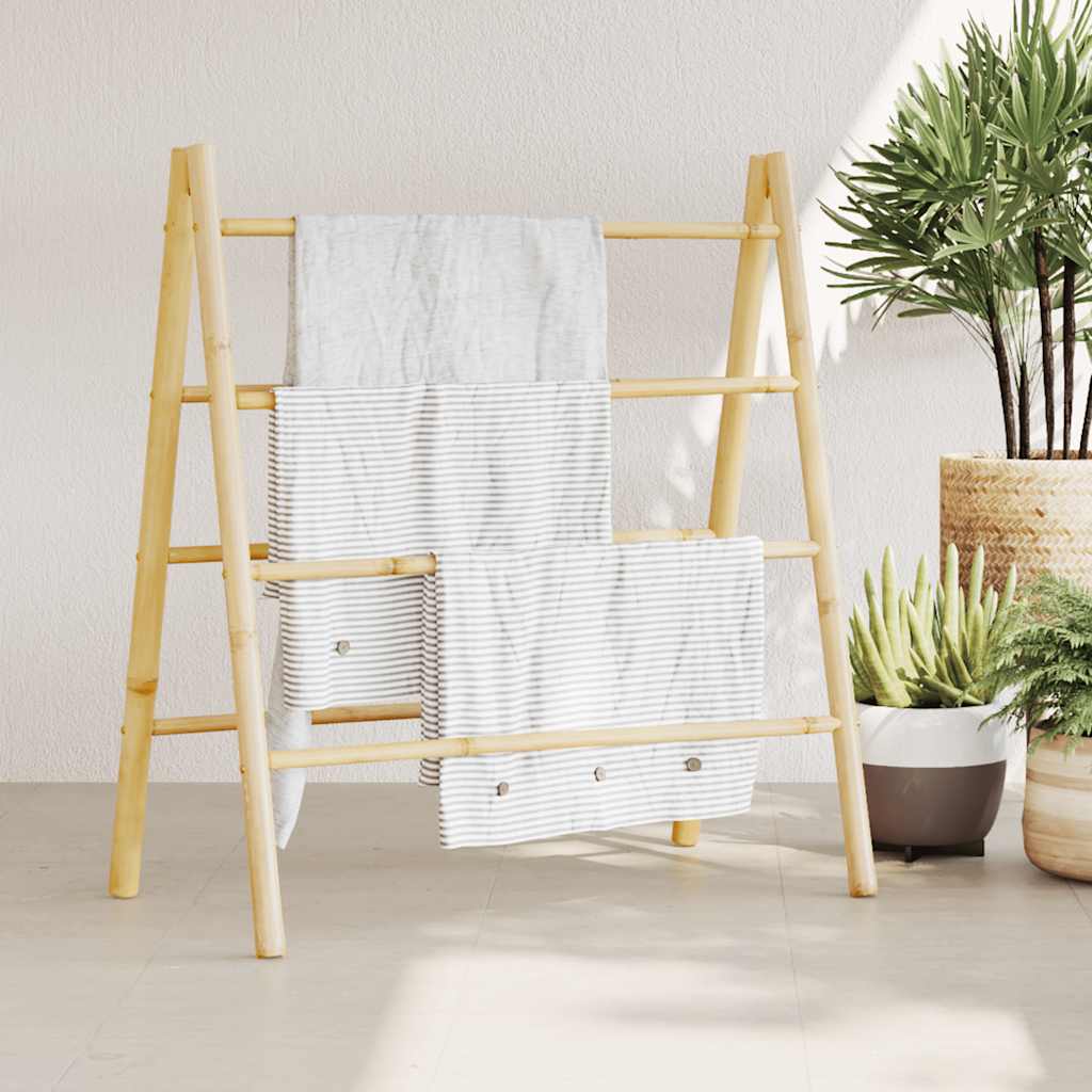 Handdoekladder met 4 sporten 90x50x100 cm bamboe is nu te koop bij PeponiXL, paradijselijk wonen!