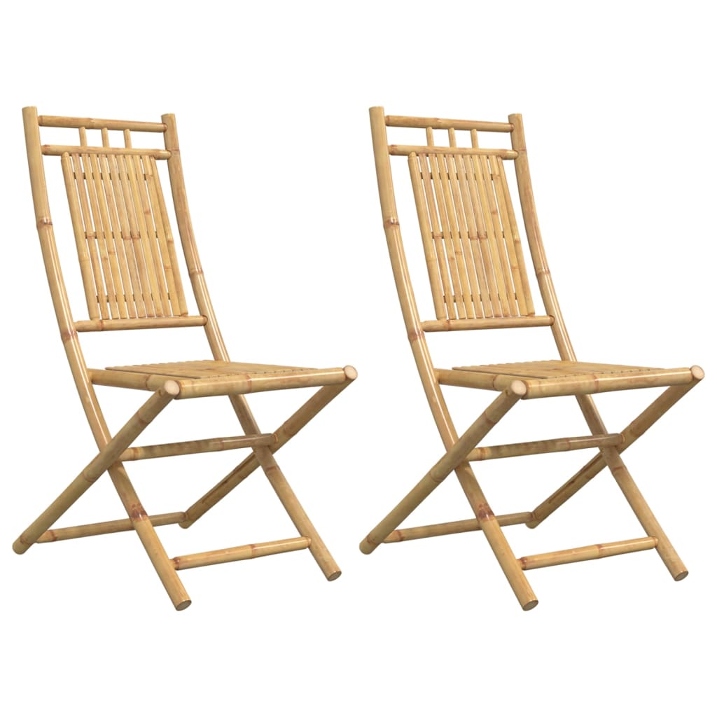 Tuinstoelen 2 st inklapbaar 46x66x99 bamboe is nu te koop bij PeponiXL, paradijselijk wonen!