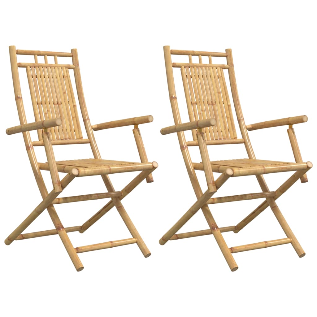 Tuinstoelen 2 st inklapbaar 53x66x99 bamboe is nu te koop bij PeponiXL, paradijselijk wonen!