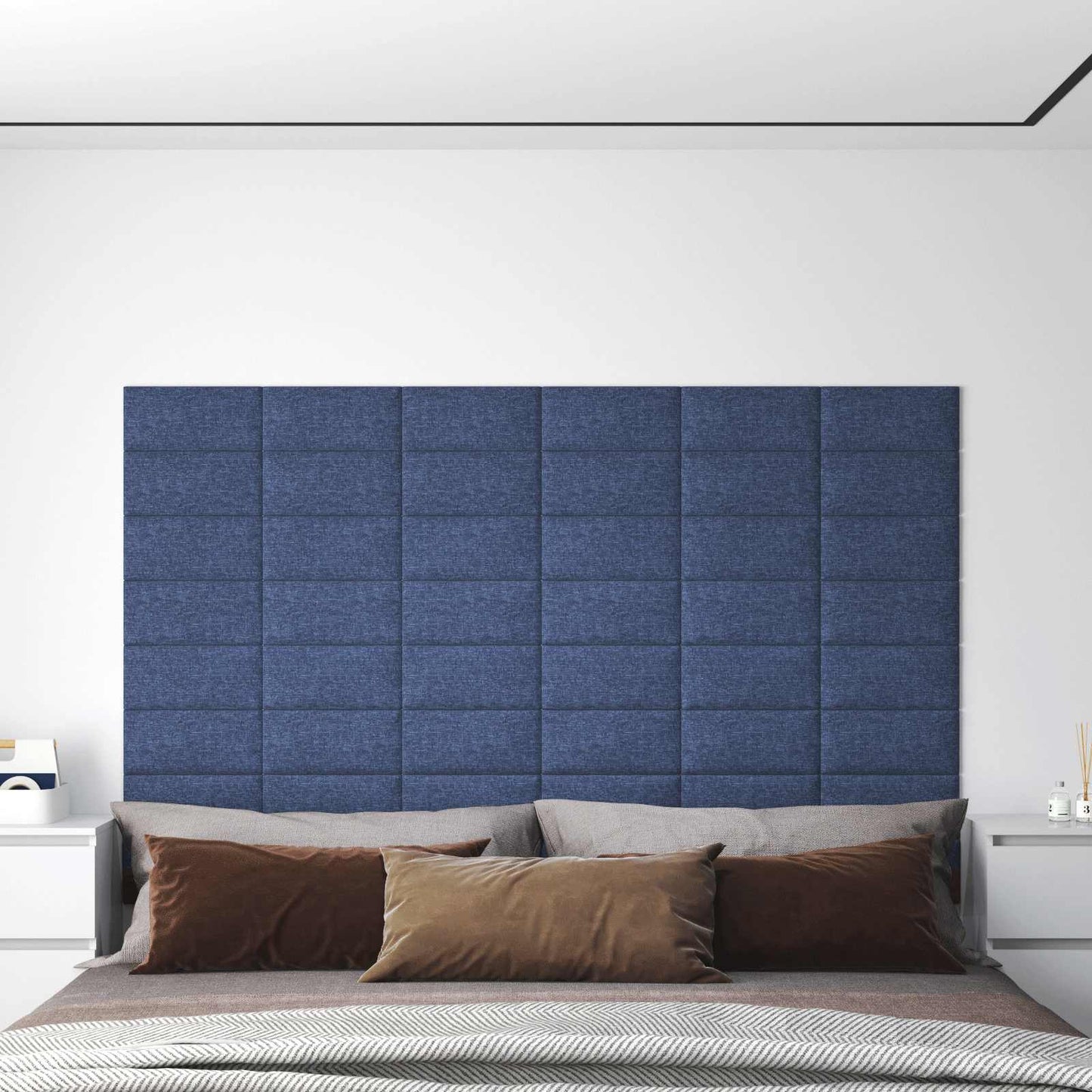 Wandhoofdbord 12 pcs Blauw 30 x 15 cm Stof is nu te koop bij PeponiXL, paradijselijk wonen!