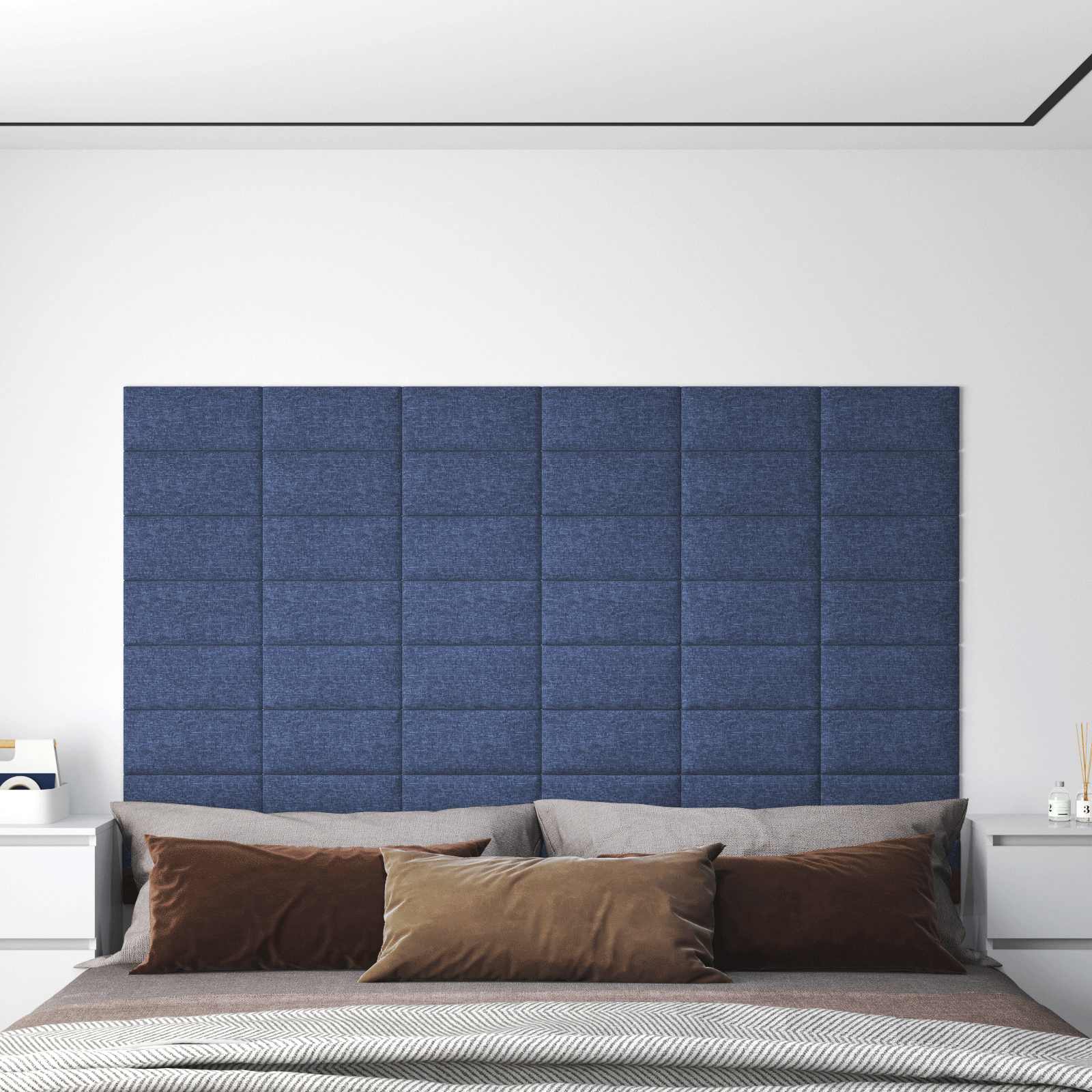 Wandhoofdbord 12 pcs Blauw 30 x 15 cm Stof is nu te koop bij PeponiXL, paradijselijk wonen!